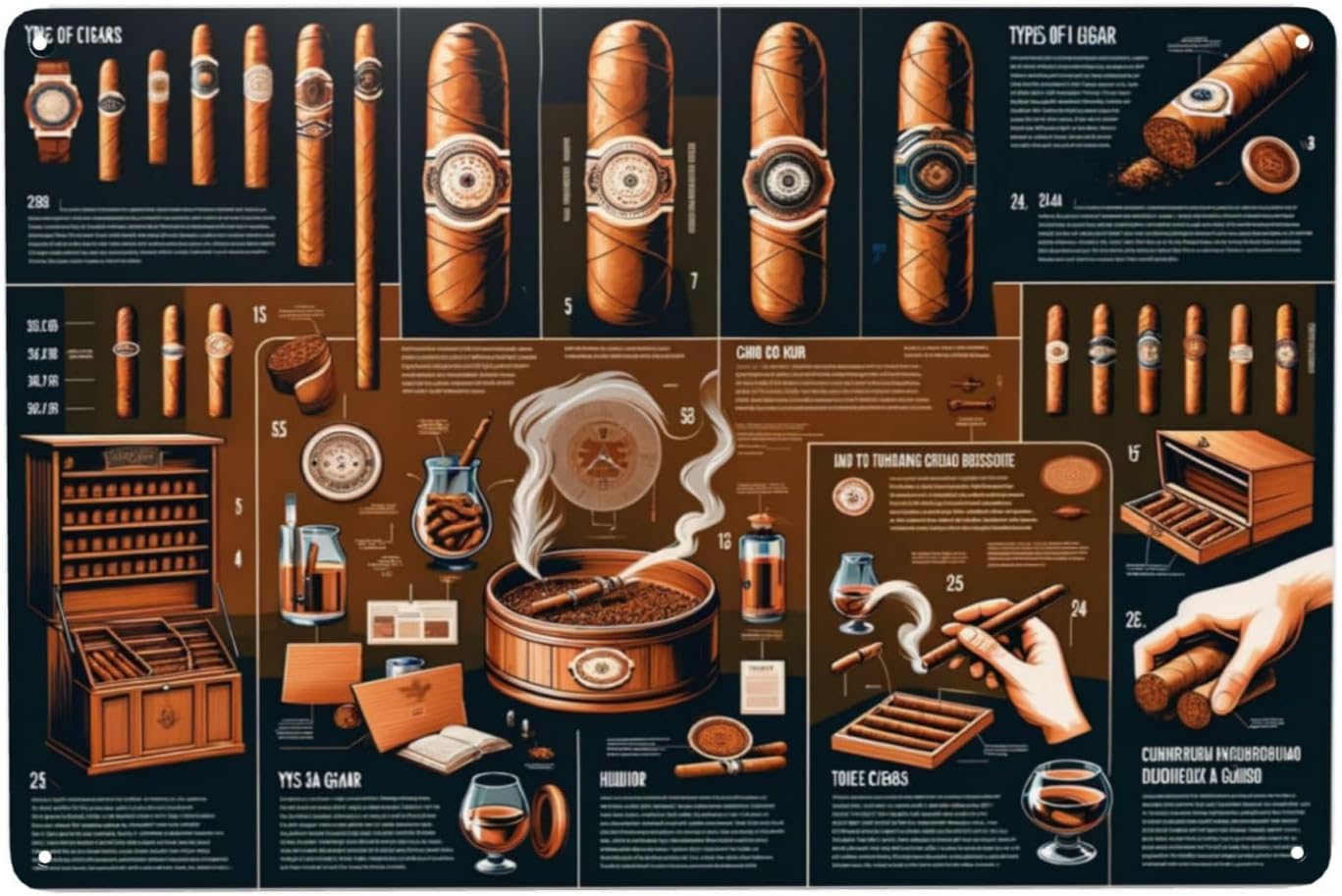 Home Bar Lounge - Cigar Aficionado's Delight: metalen blikken bord