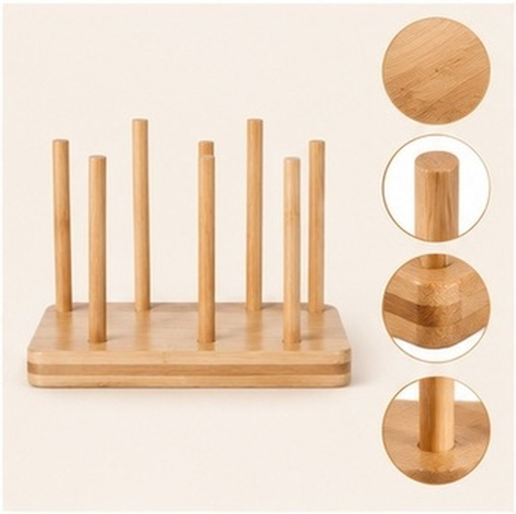 Home Bar And Counter - 2 stuks houten bamboe bekerhouder voor
