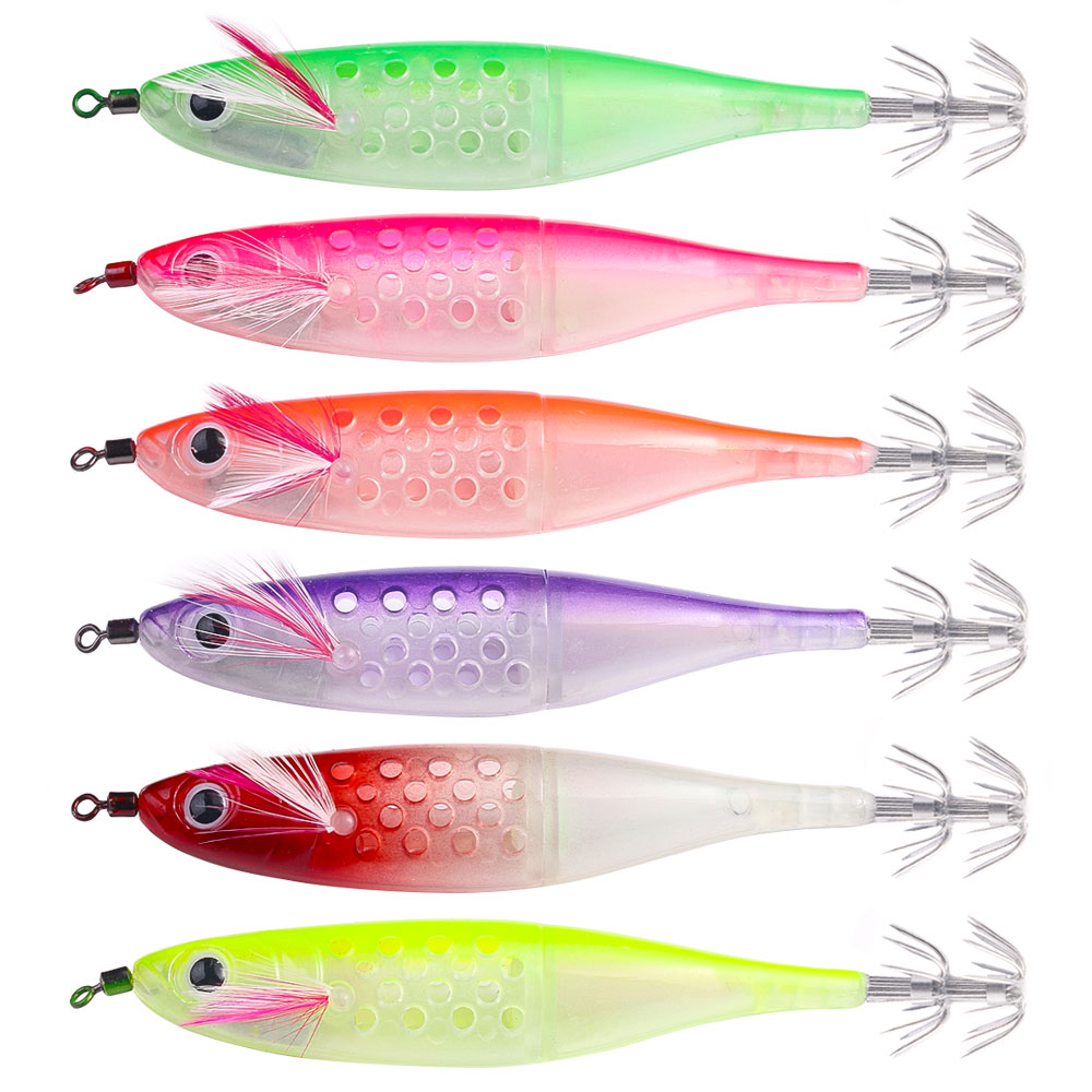 Jigger Double Sided - Glow-in-the-dark inktvismokker Egi Lure, dubbelgedeelte holle