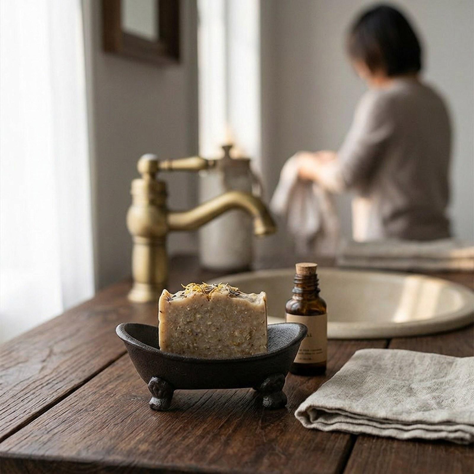 Home Bar Sink - Zware, rustieke, handgemaakte zeepbak van gietijzer,