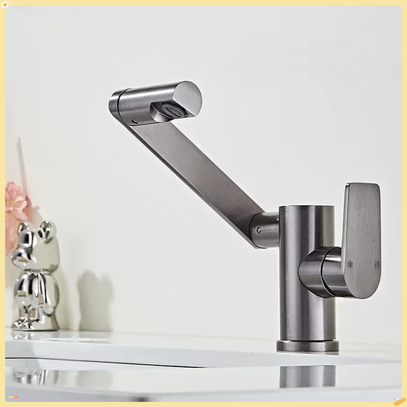 Home Bar Sink - Grijze aluminium badkamerkraan 360 ° Draaibare