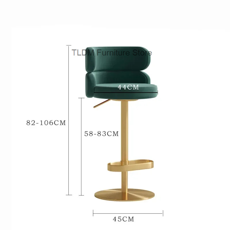 Home Bar Seating - Island Golden Accents, verstelbare barkruk, stijlvolle