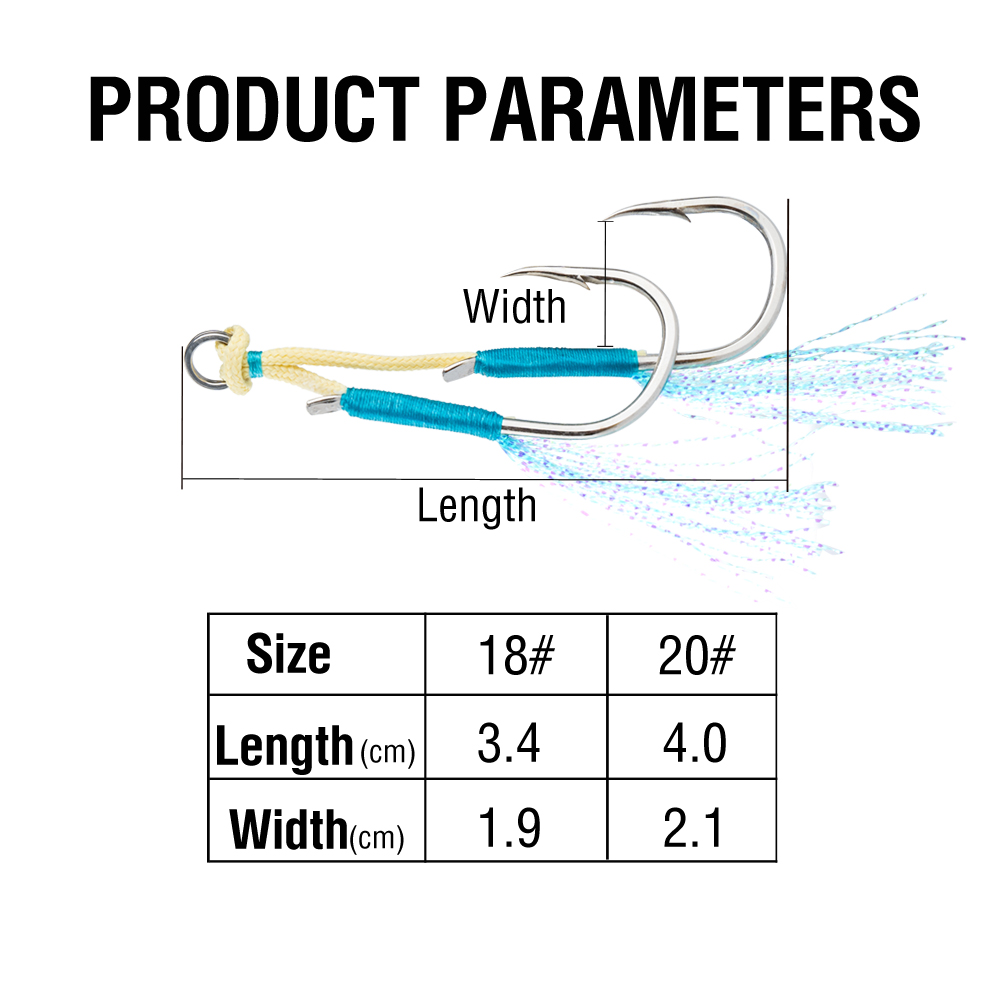20 stuks Jig Lure Assist Hook  - Jigger Double Sided recensie en prijs