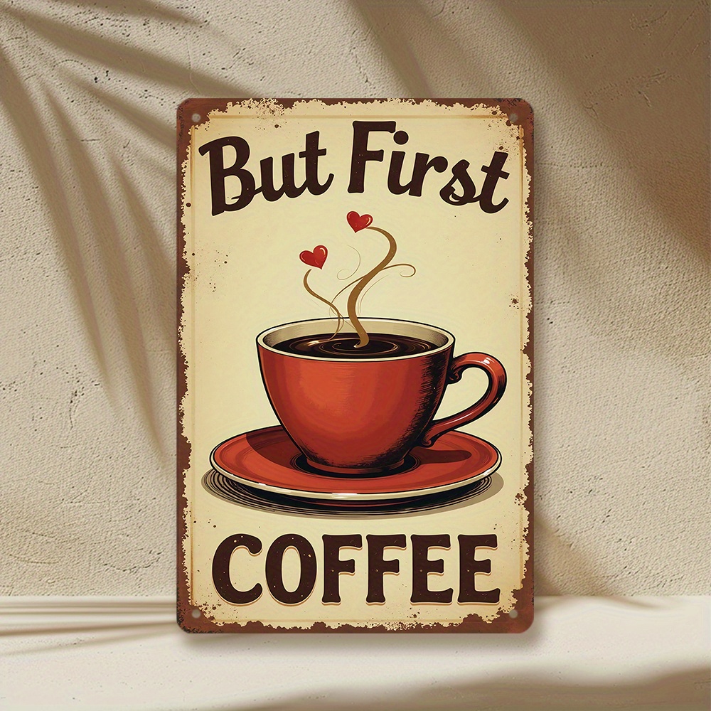 Vintage metalen bord met de te - Home Bar And Coffee recensie en prijs