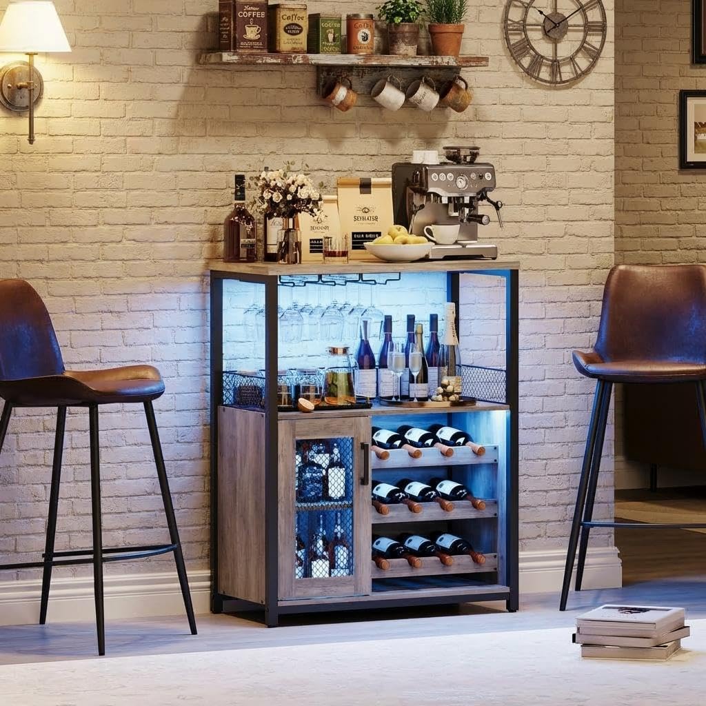 3-laags wijnbar kast met LED-v - Home Bar And Cabinet recensie en prijs