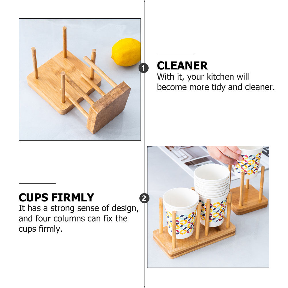 2 stuks houten bamboe bekerhou - Home Bar And Counter recensie en prijs