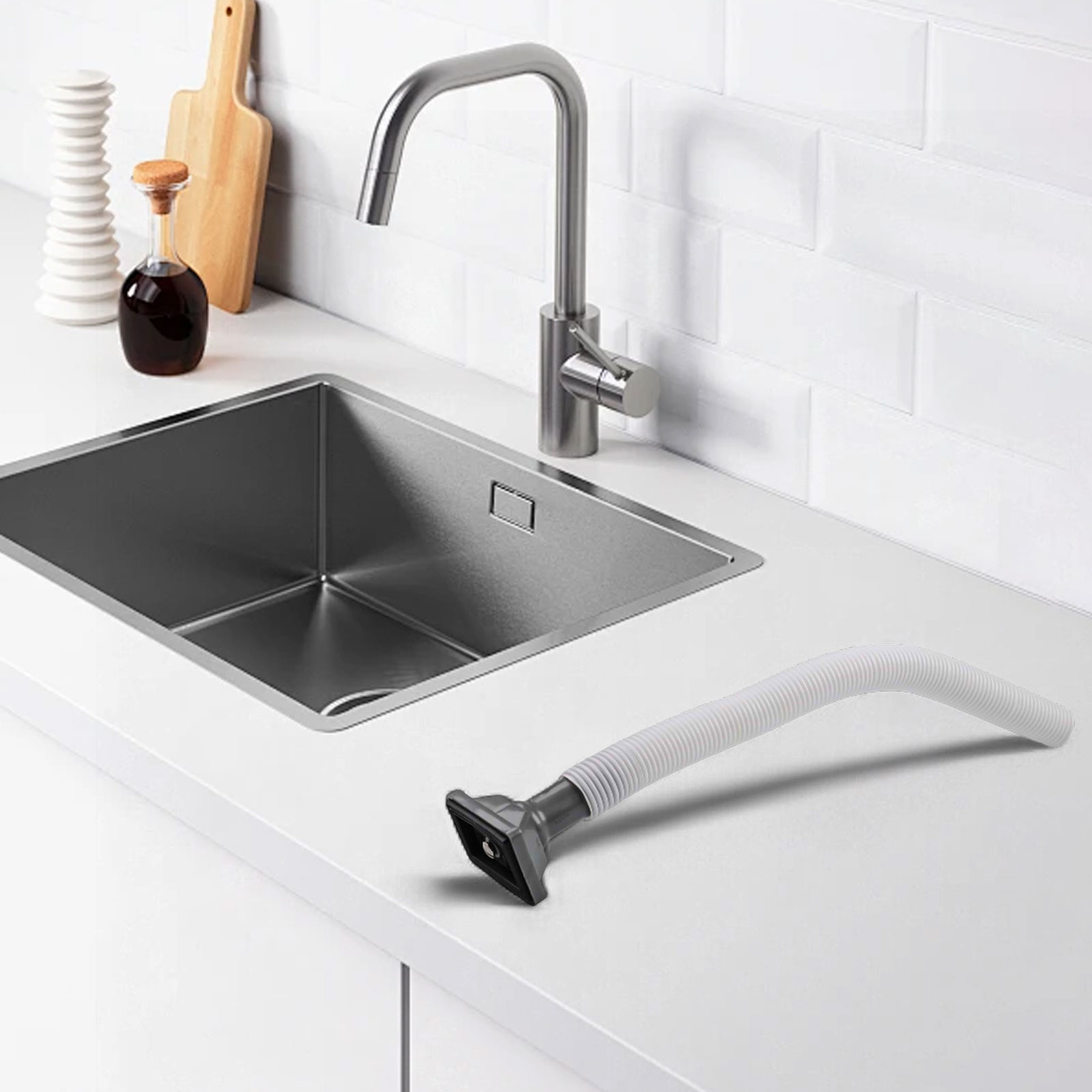Grijze rechthoekige overlooppi - Home Bar Sink recensie en prijs