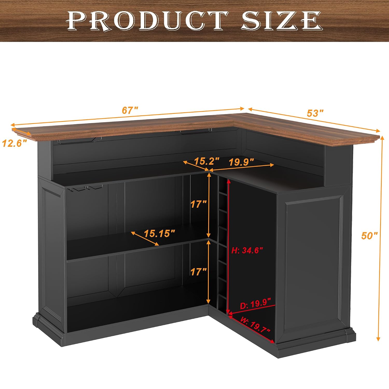 L-vormige thuiskast met koelka - Home Bar Seating recensie en prijs