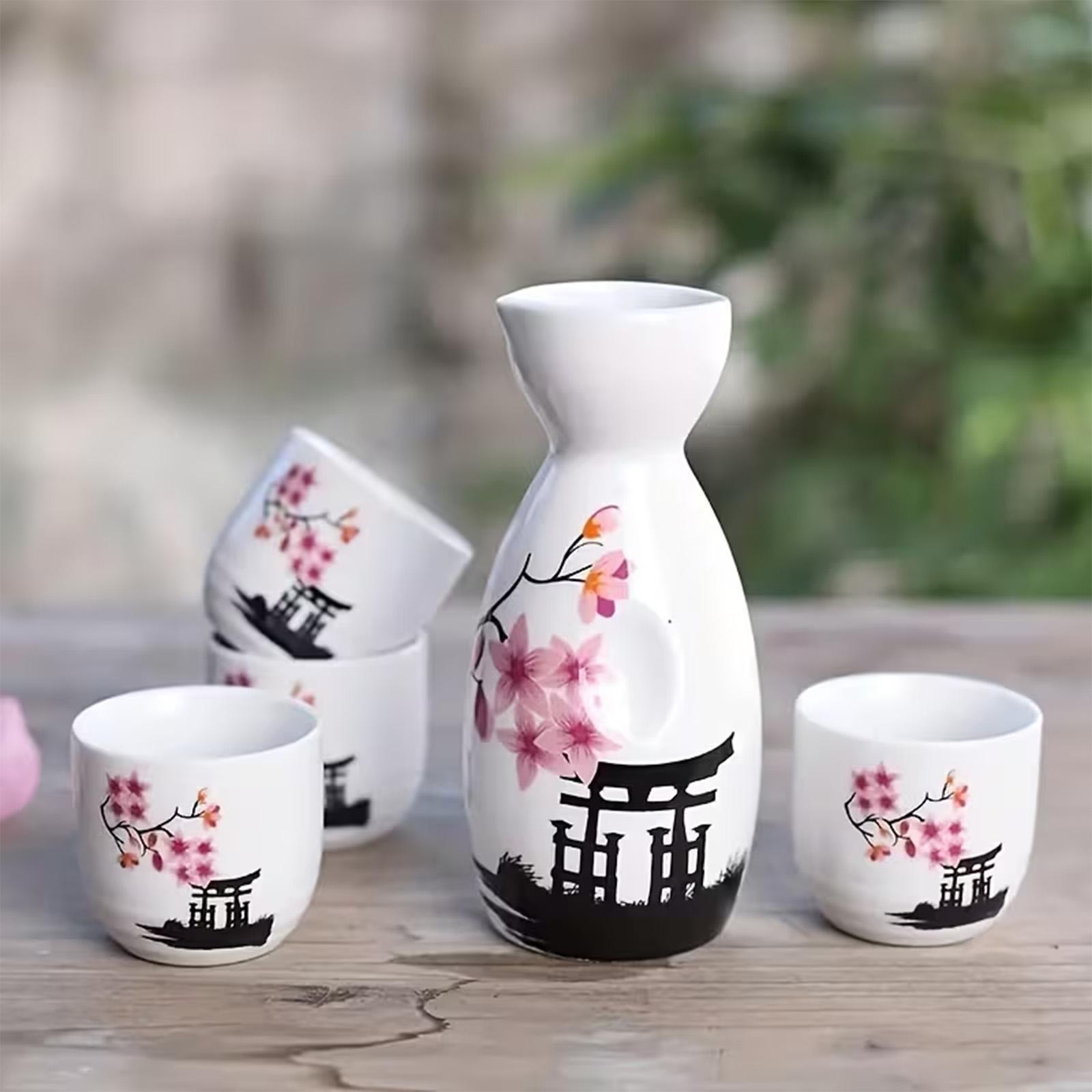 Japanse sake-set met bloemenmo - Home Bar And Restaurant recensie en prijs