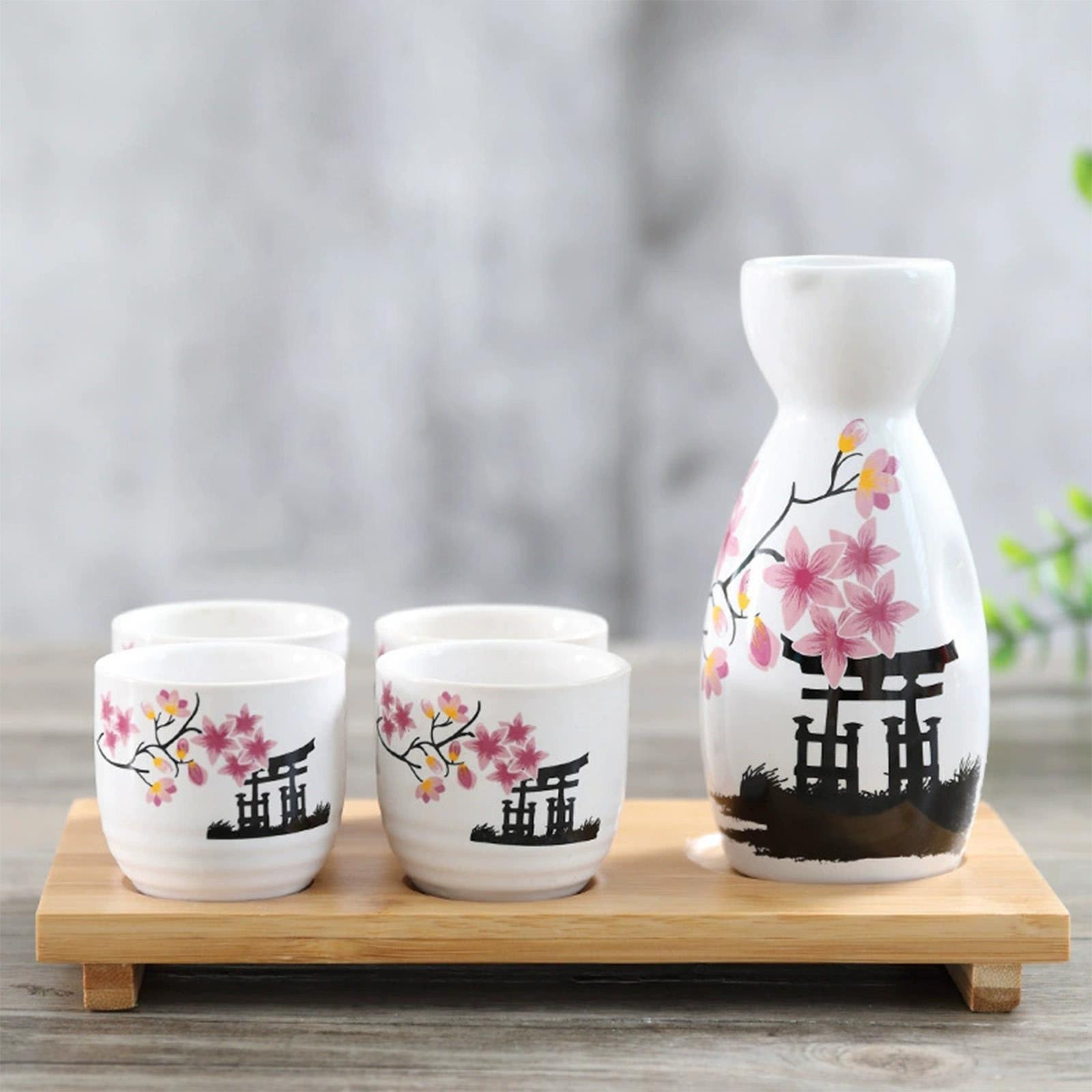 Japanse sake-set met bloemenmo - Home Bar And Restaurant recensie en prijs